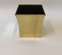 Polished Brass Wastebasket by Karl Springer