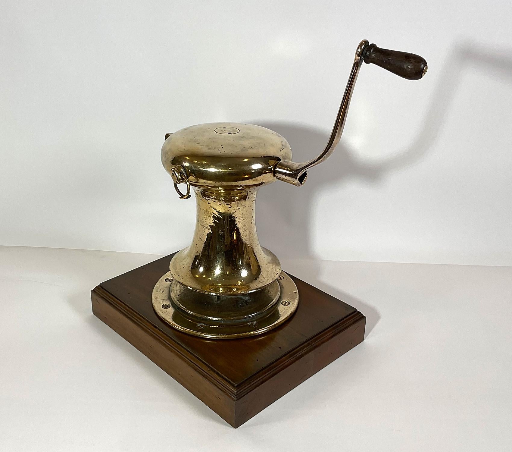 Early 20th Century Polished Brass Yacht Capstan by Hereshoff For Sale
