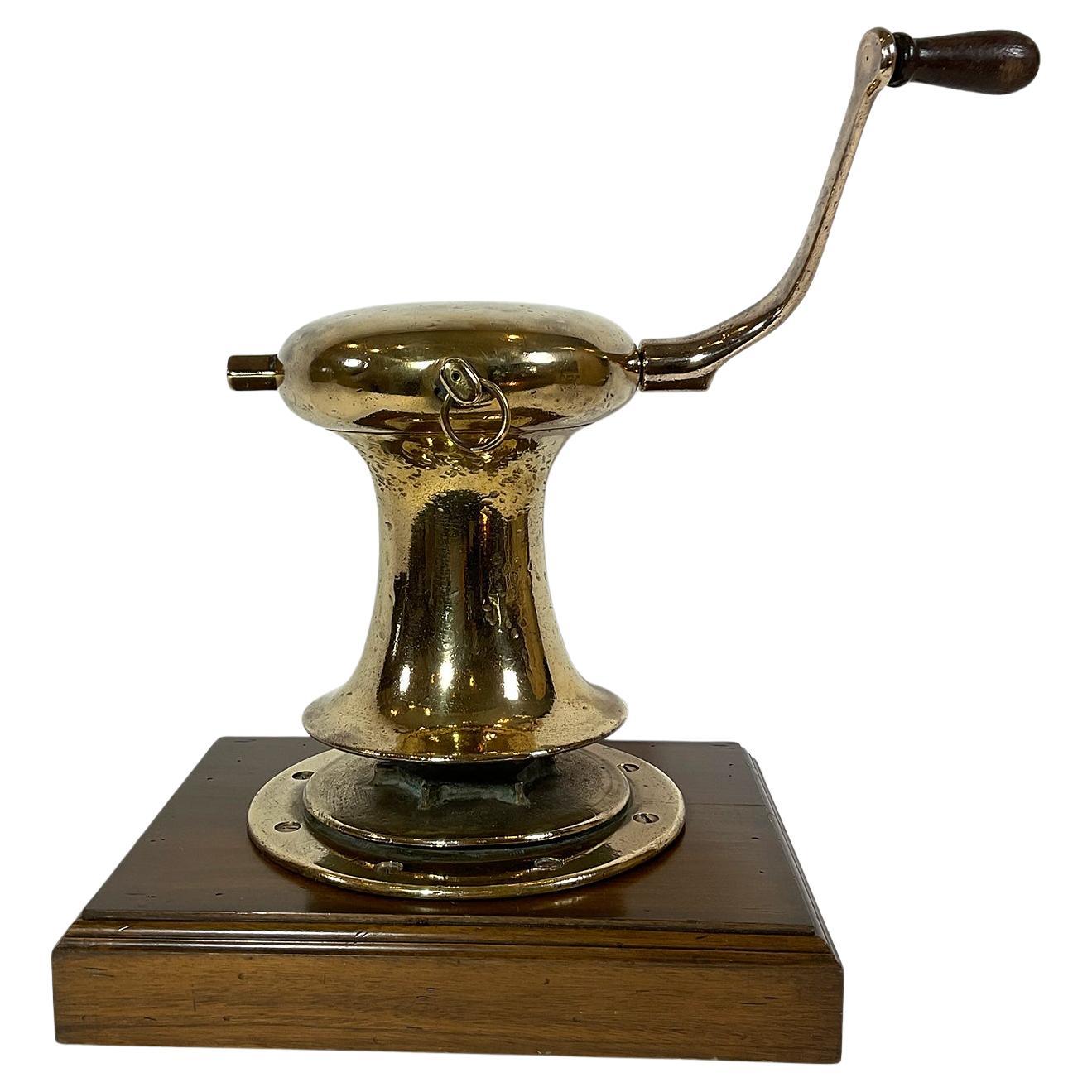 Polished Brass Yacht Capstan by Hereshoff For Sale