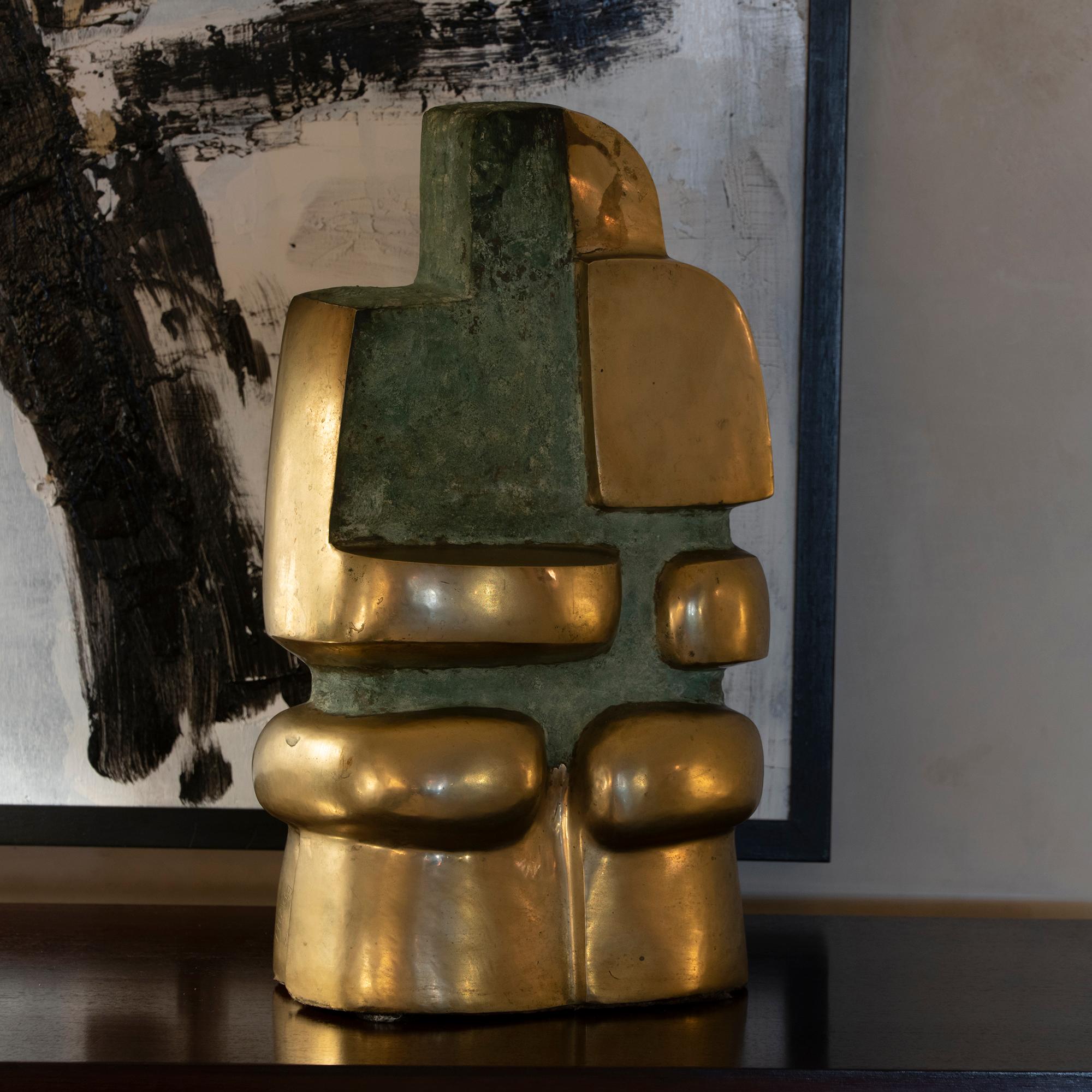Belgian Polished Bronze Abstract Sculpture, Signed and Dated Pita Zaire 89