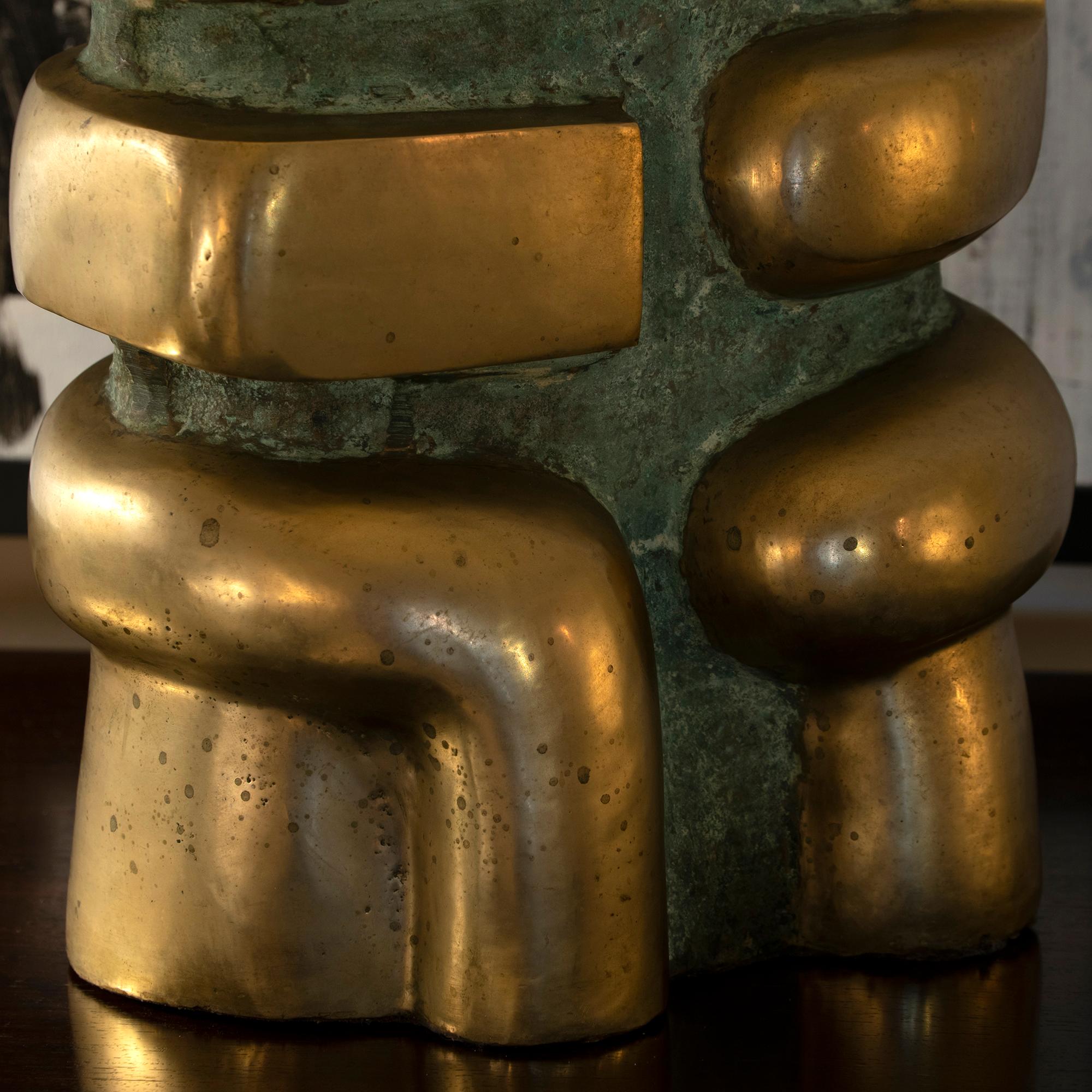 Polished Bronze Abstract Sculpture, Signed and Dated Pita Zaire 89 2