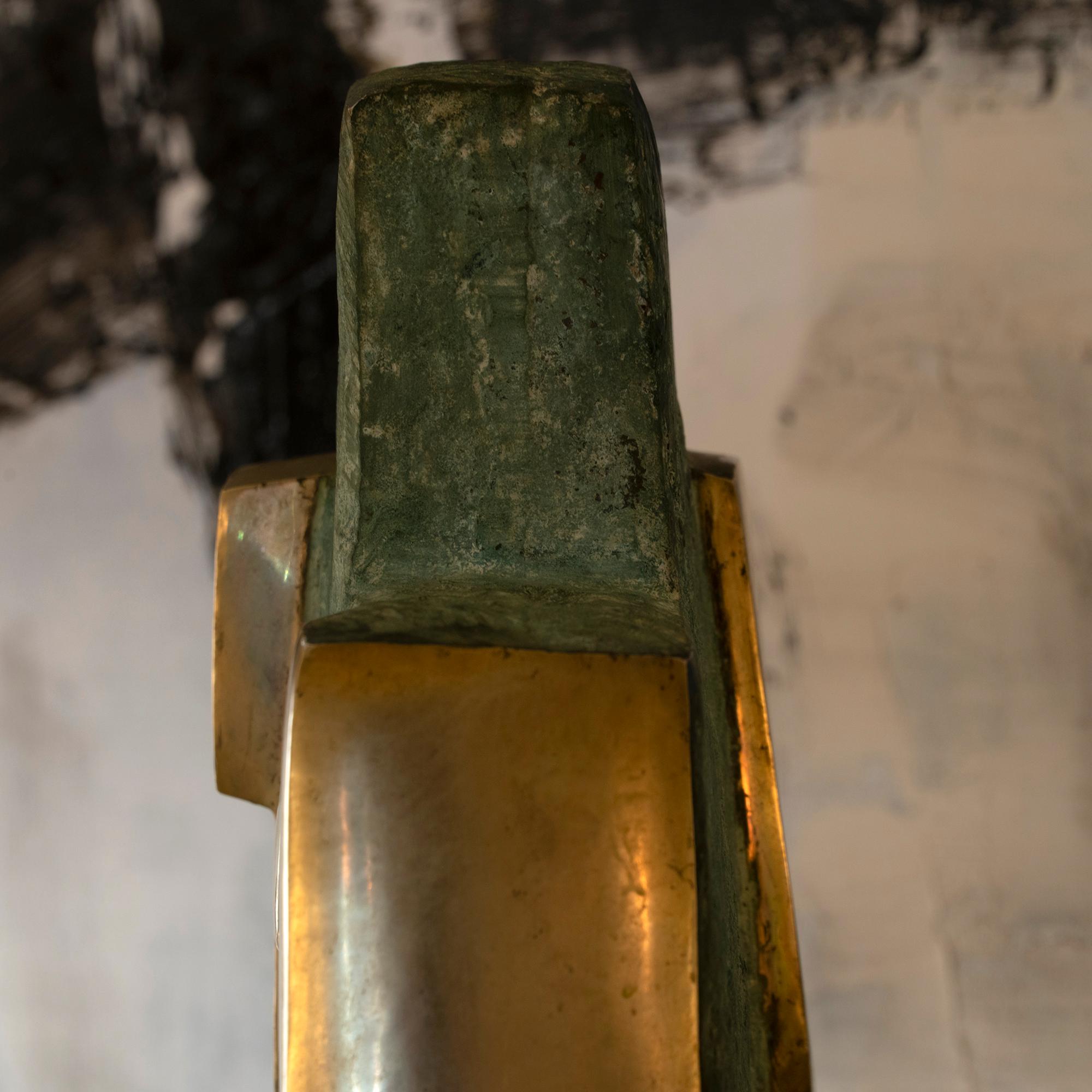 Polished Bronze Abstract Sculpture, Signed and Dated Pita Zaire 89 3