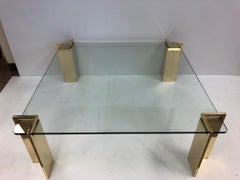 Polished Bronze and Glass Coffee Table