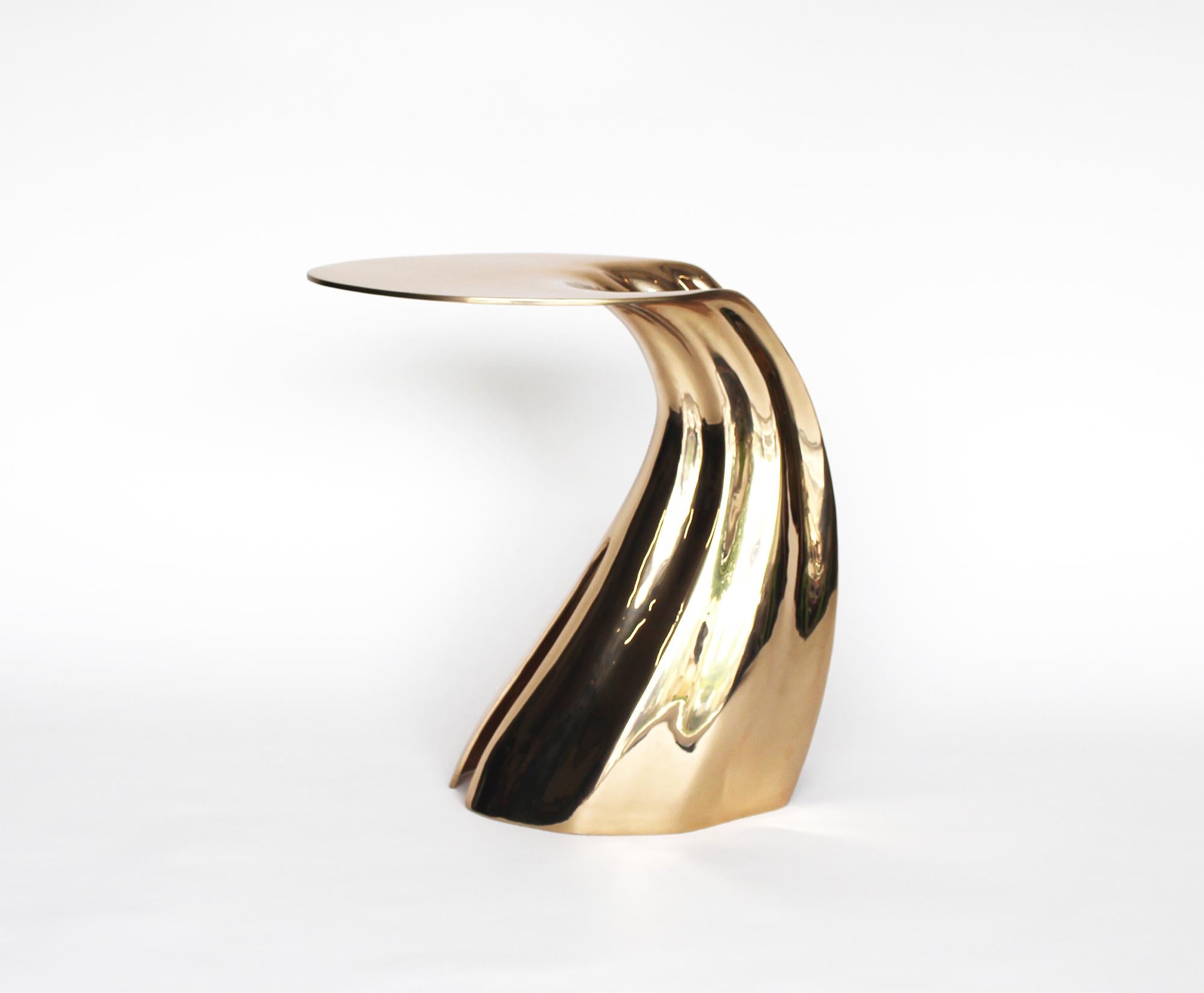 American Inflection Table - Polished Bronze Design by Michael Sean Stolworthy For Sale