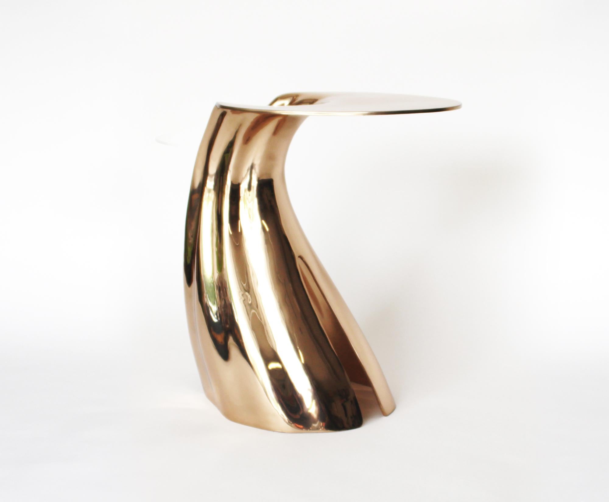 Inflection Table - Polished Bronze Design by Michael Sean Stolworthy For Sale 1