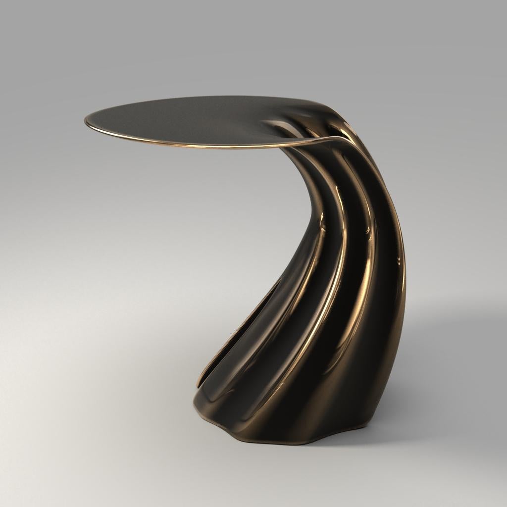Inflection Table - Polished Bronze Design by Michael Sean Stolworthy For Sale 2