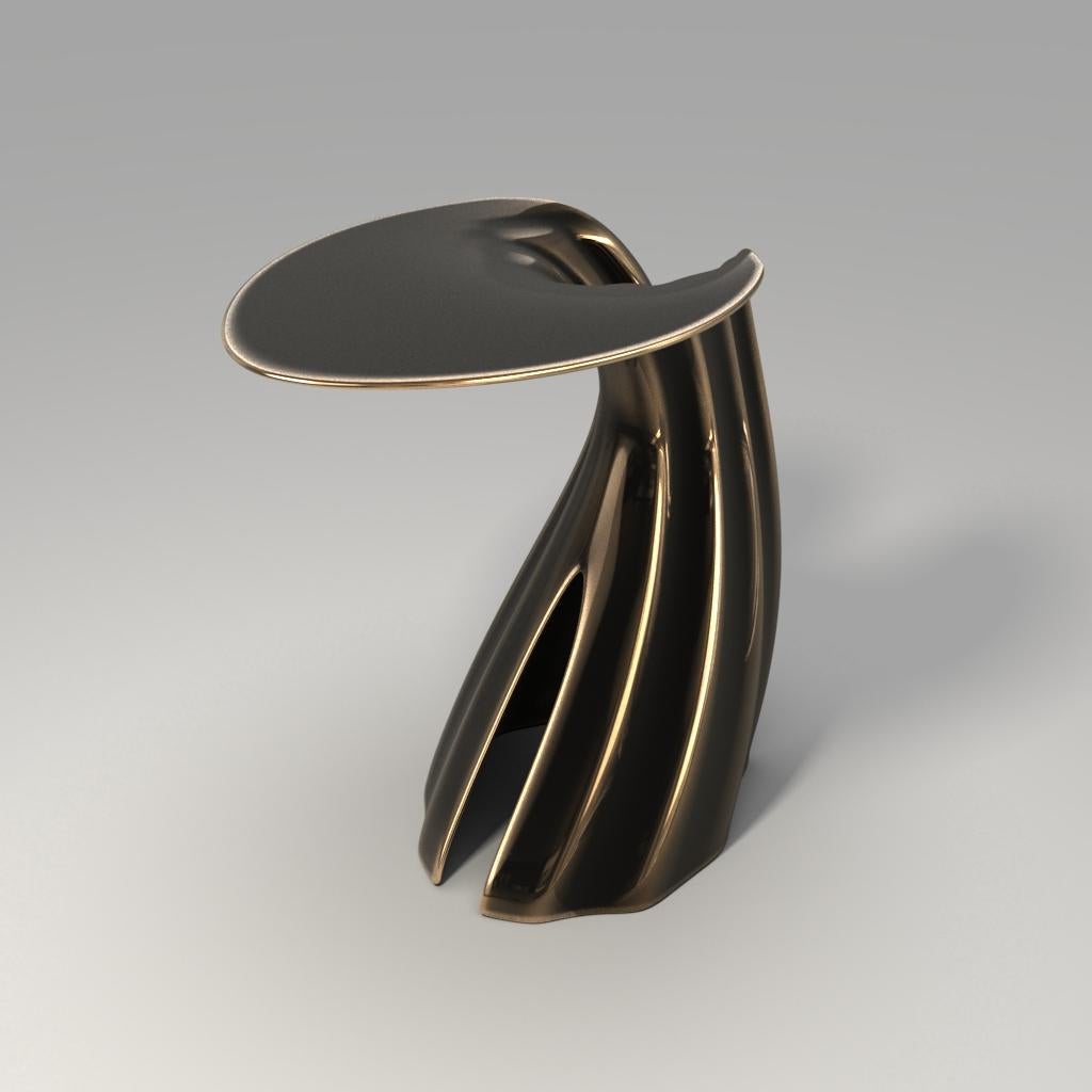 Inflection Table - Polished Bronze Design by Michael Sean Stolworthy For Sale 3