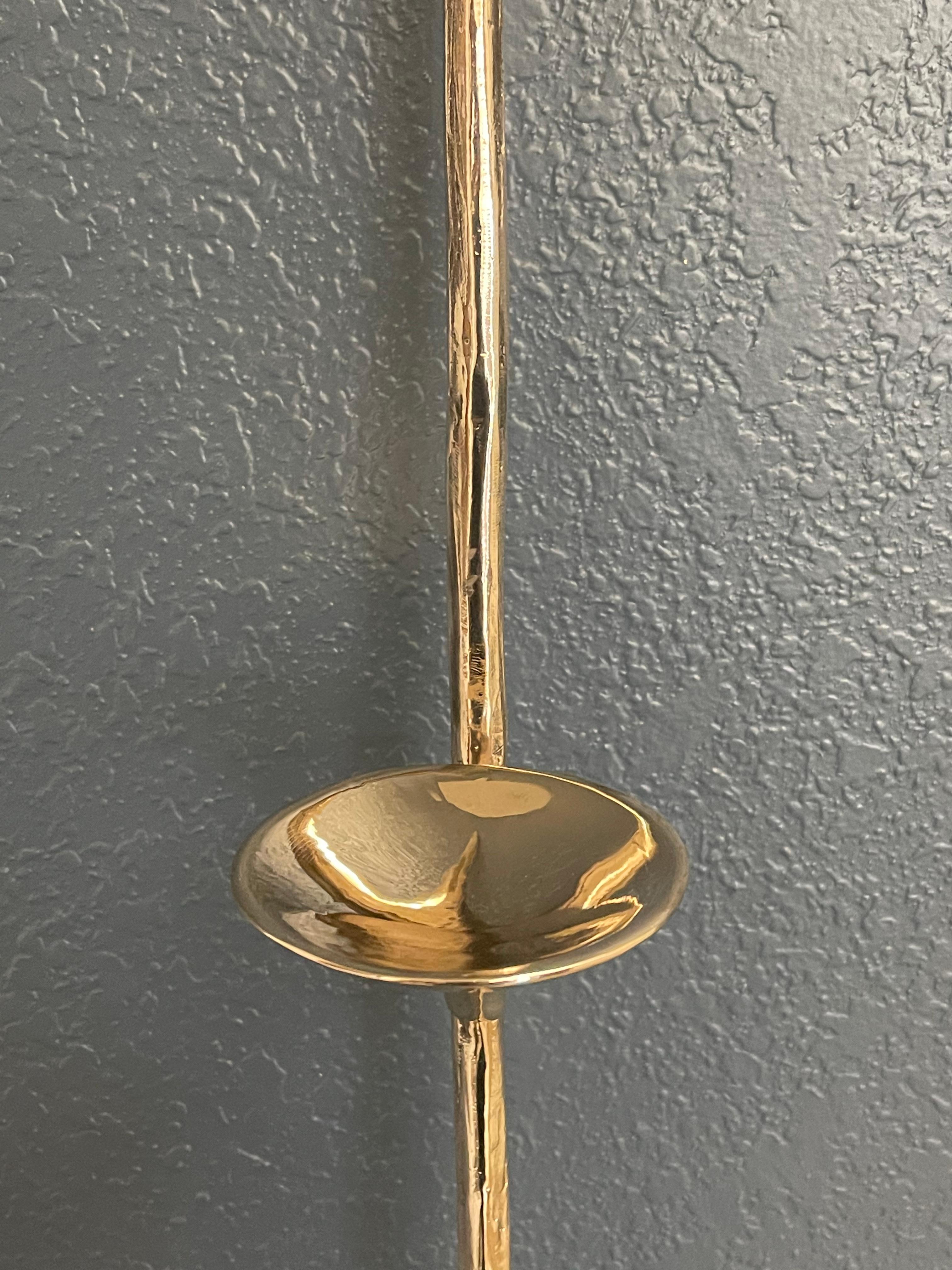 American Polished Bronze Leaning Candlestick by Mary Brōgger