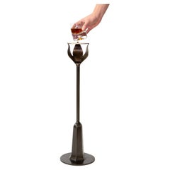 Cocktail-Beistelltisch aus poliertem Bronzestahl, modern, antik