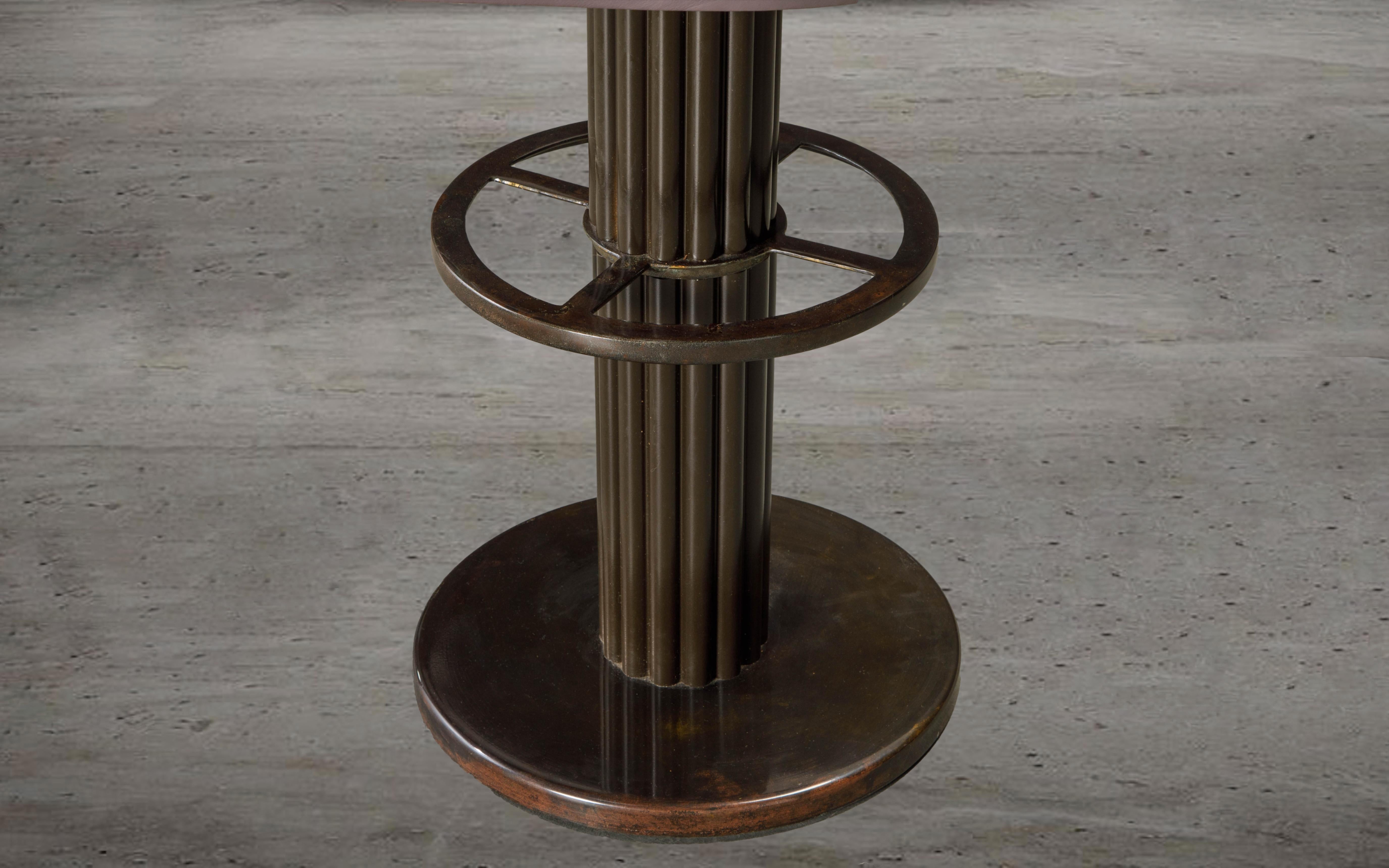 Polished Bronze Swivel Barstool by Designs for Leisure, 1980s 4