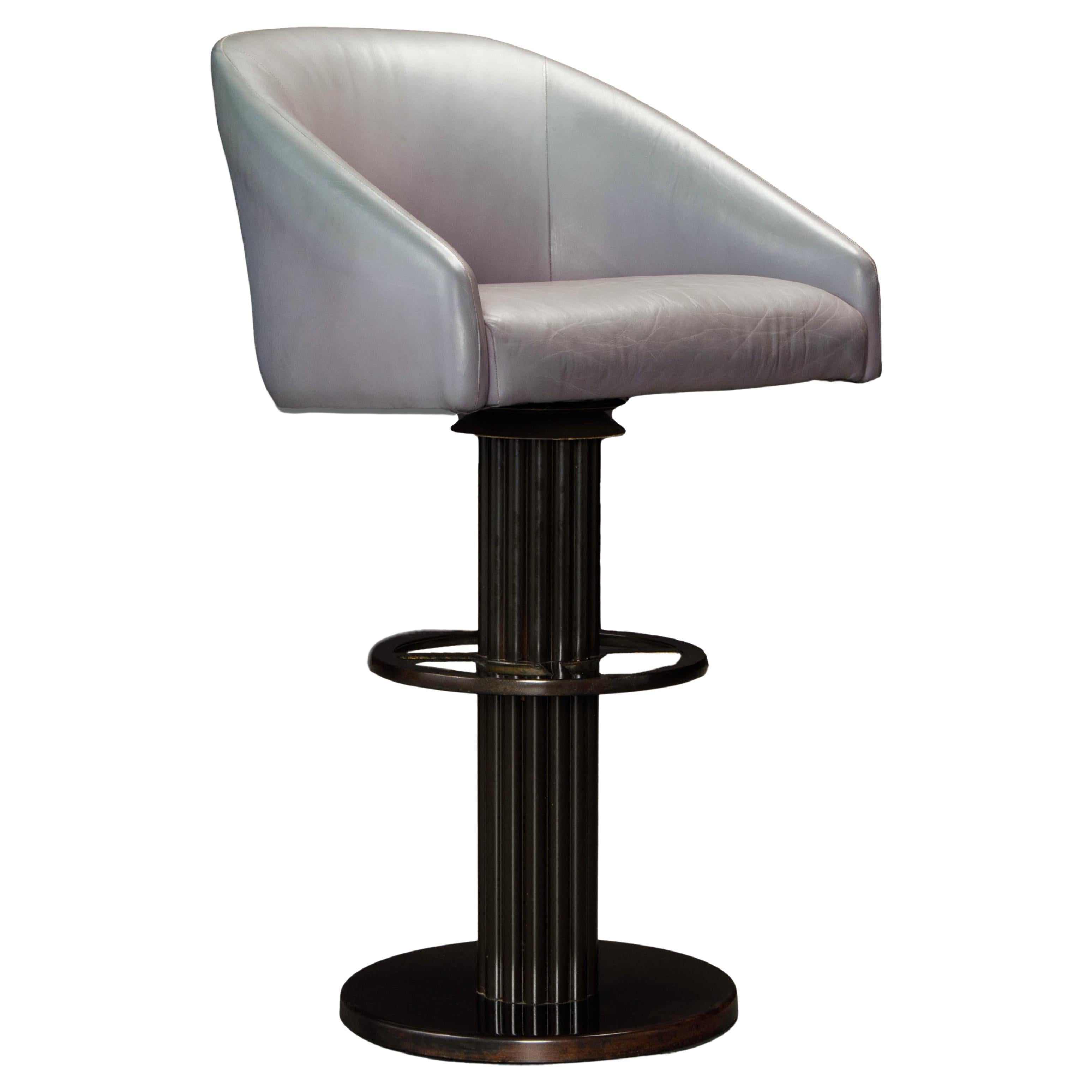 Polished Bronze Swivel Barstool by Designs for Leisure, 1980s