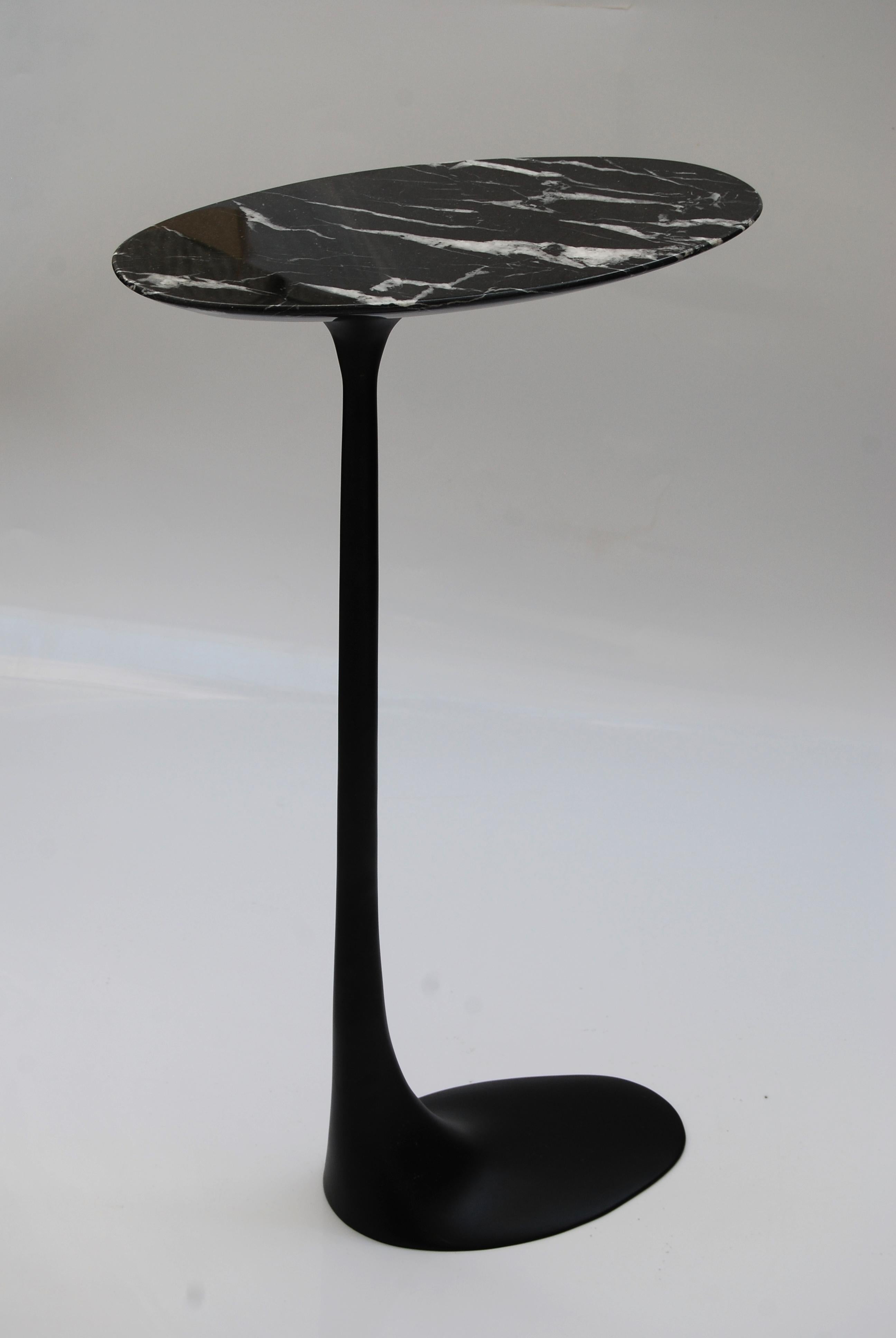 Brazilian Polished Bronze Table with Marquina Marble Top by Fakasaka Design For Sale