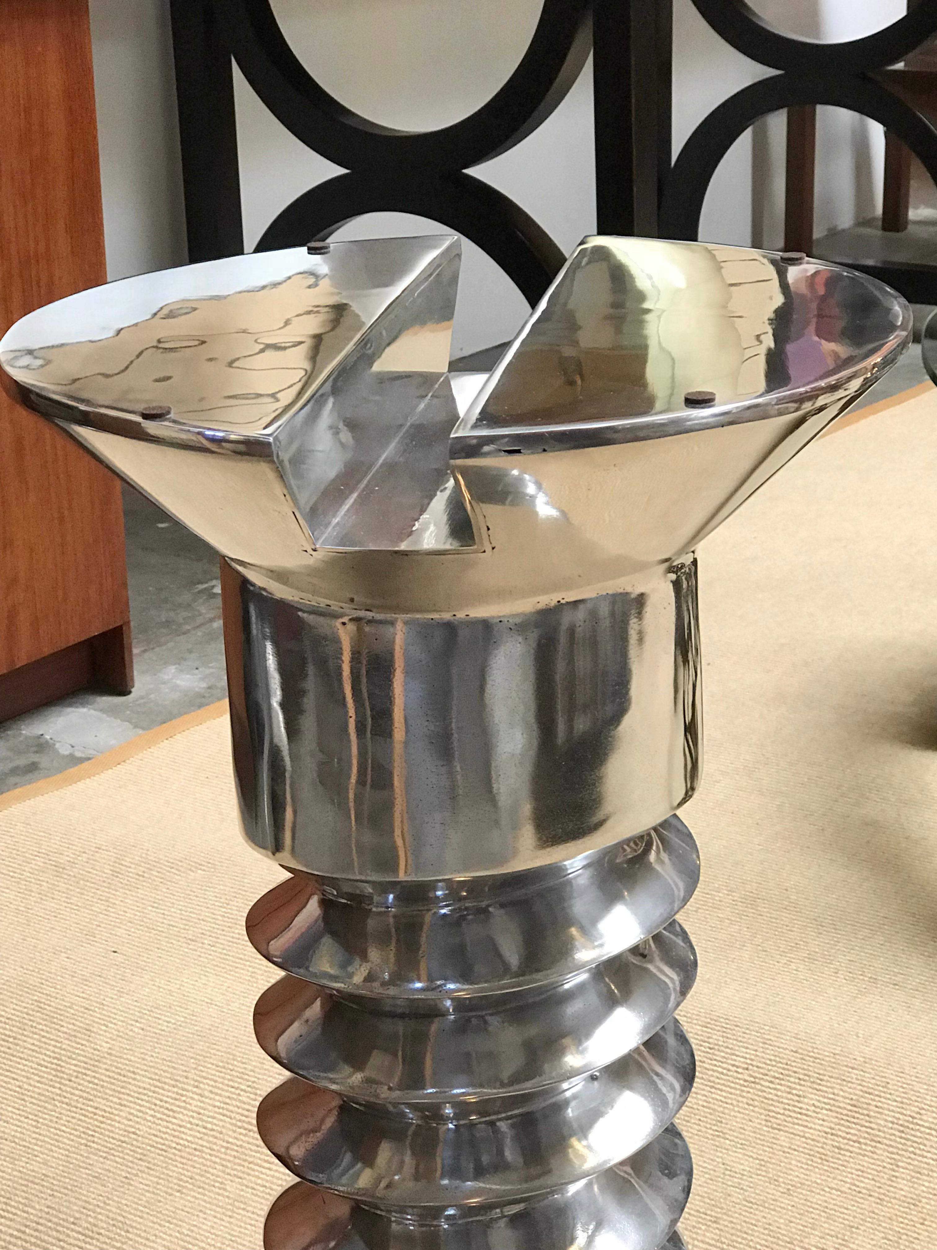 Post-Modern Polished Cast Aluminium Gueridon by Doug Edge