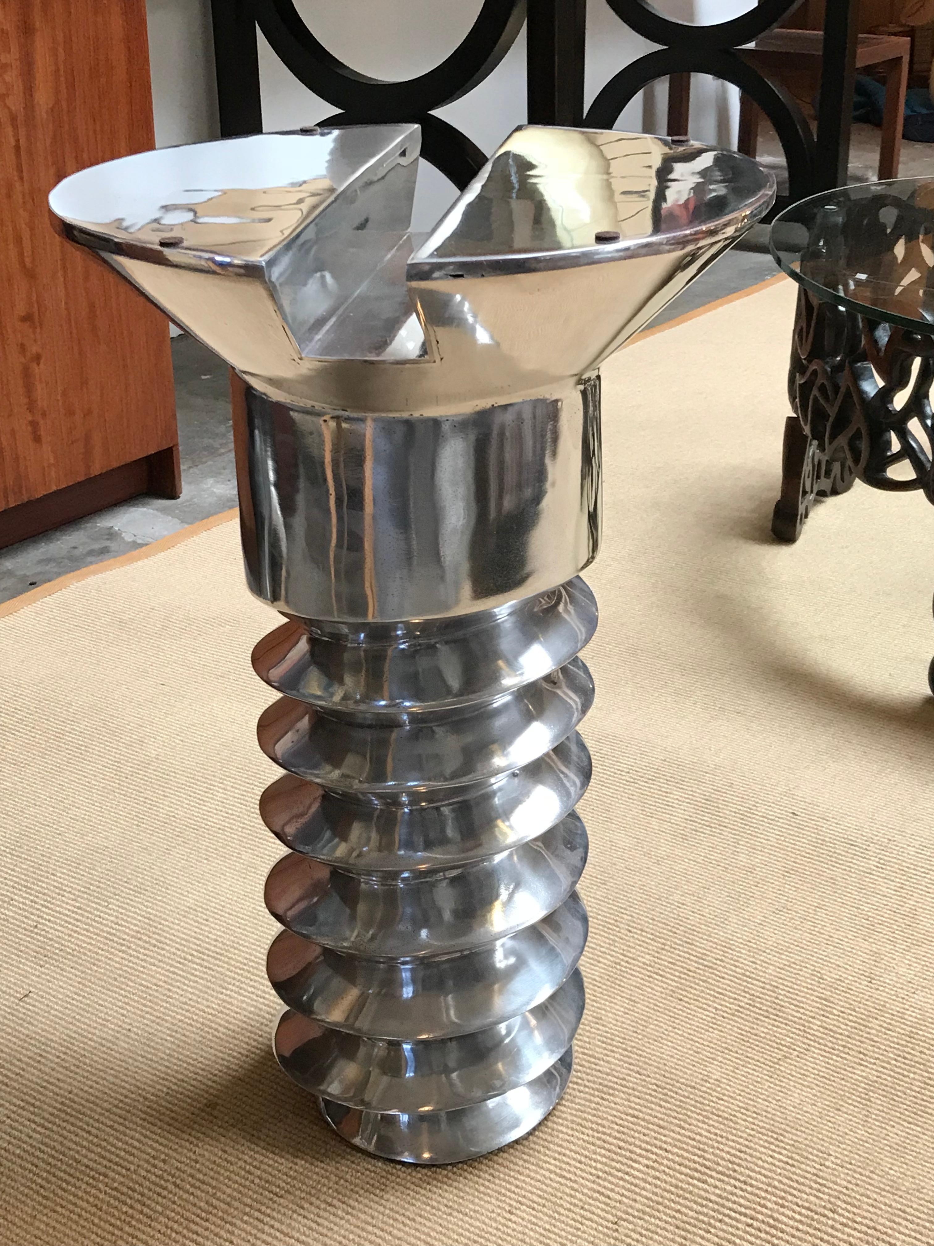American Polished Cast Aluminium Gueridon by Doug Edge