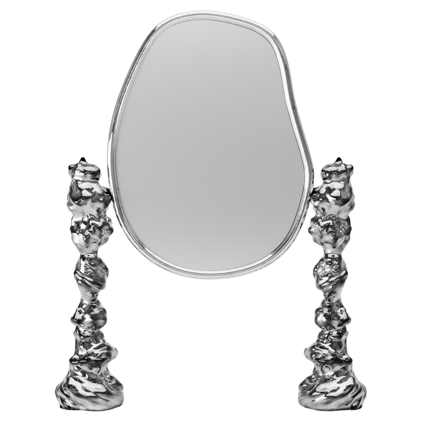 Polished Cast Aluminum Pilarium Mirror by Studio Orth