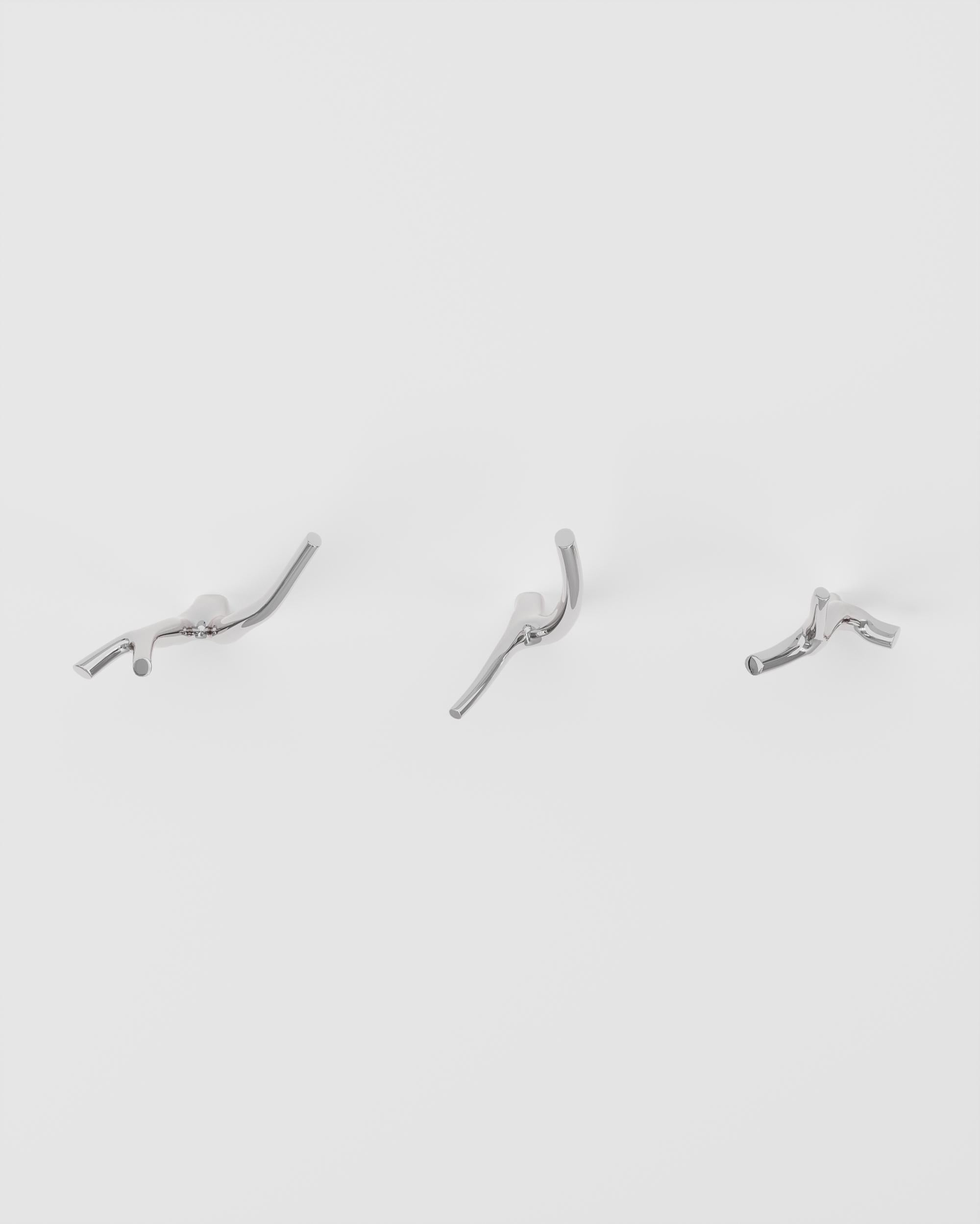 Post-Modern Polished Cast Brass Galhos Wall Hanger by Studio Orth For Sale