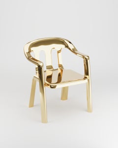 Polished Cast Brass Monobloco Armchair by Studio Orth