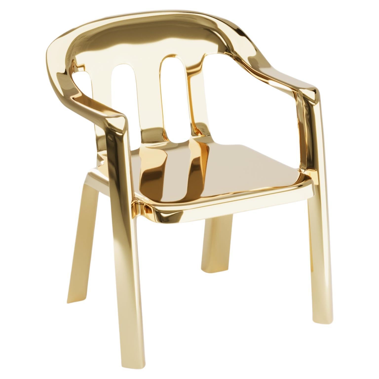 Polished Cast Brass Monobloco Armchair by Studio Orth