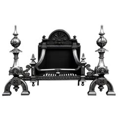 Polished Cast Iron Fire Basket in the Baroque Style