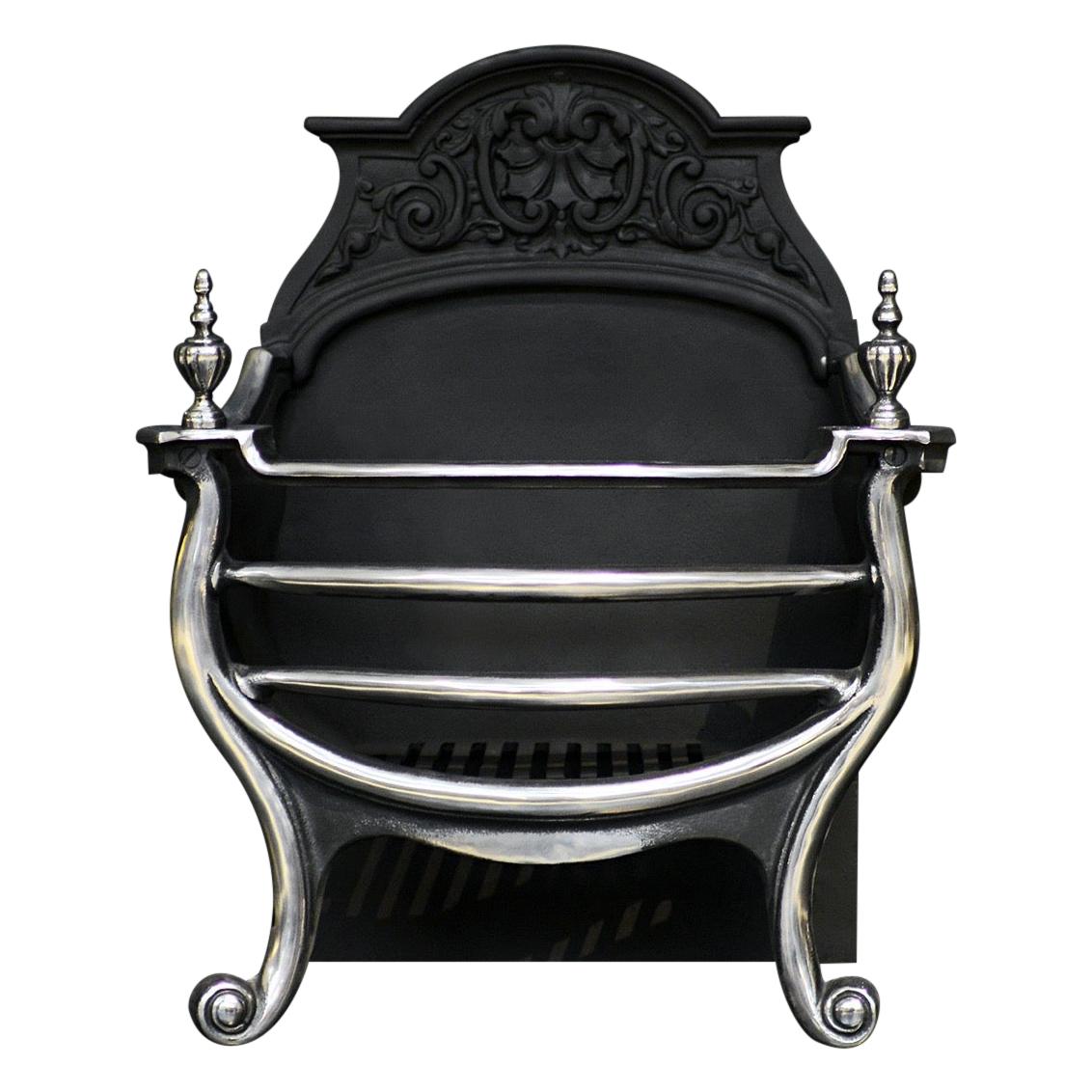 Polished Cast Iron Firegrate For Sale