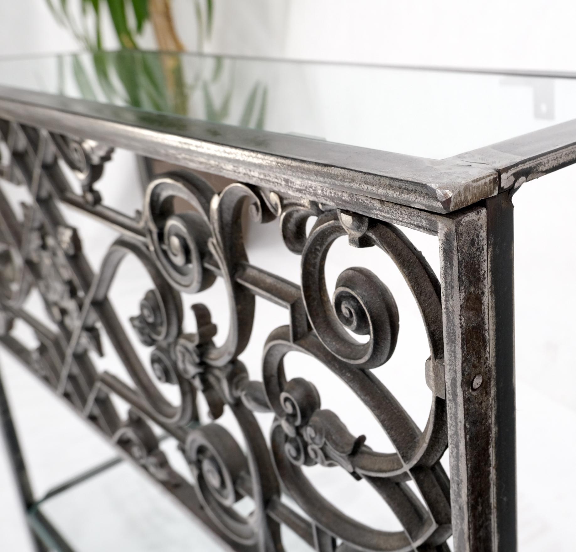 metal and glass console table