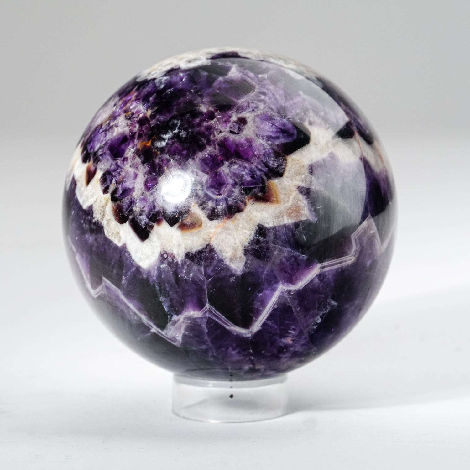 Polished Chevron Amethyst Sphere from Brazil (3.5