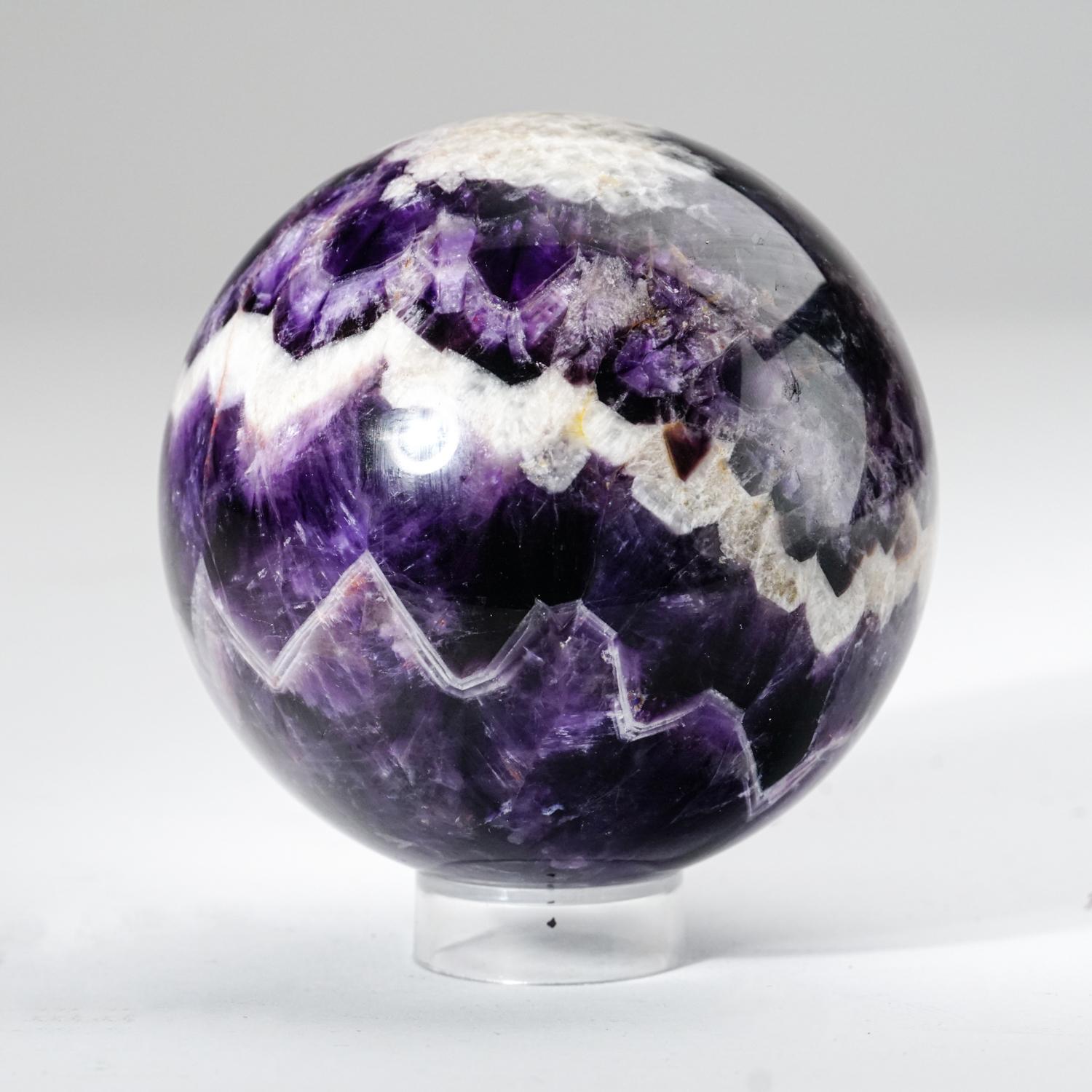 Contemporary Polished Chevron Amethyst Sphere from Brazil (3.5