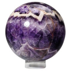 Polished Chevron Amethyst Sphere from Brazil