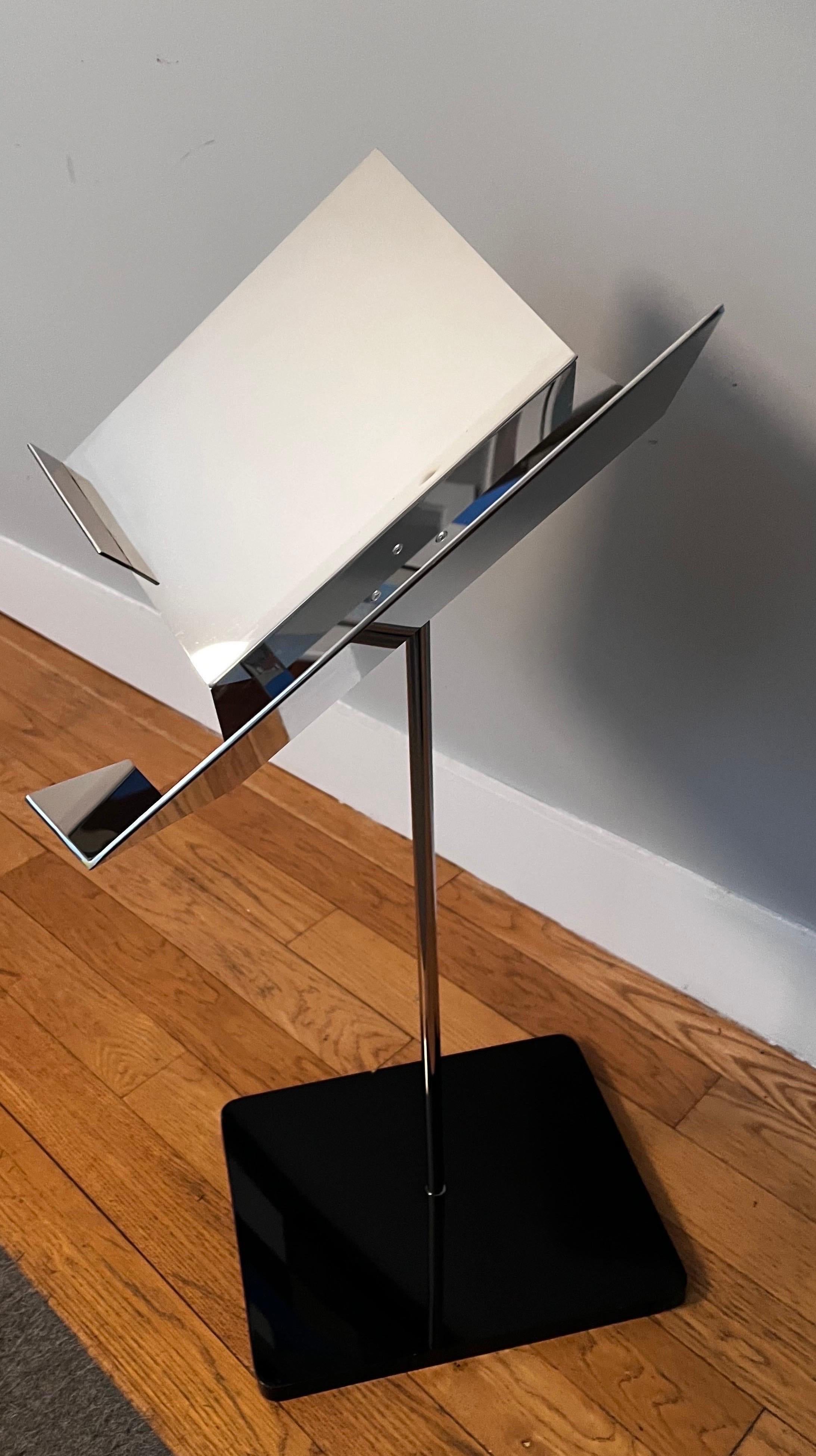 Contemporary Polished Chrome Book Stand