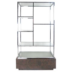 Polished Chrome Bookcase on Light Up Base
