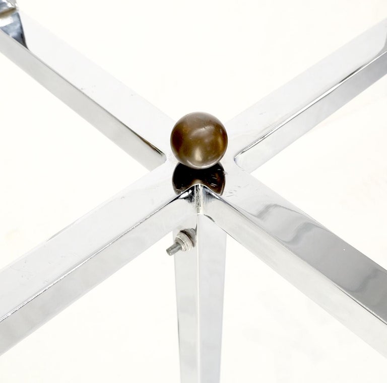 Polished Chrome Cross Shape Base Mid-Century Modern 4 Way Floor Lamp ...