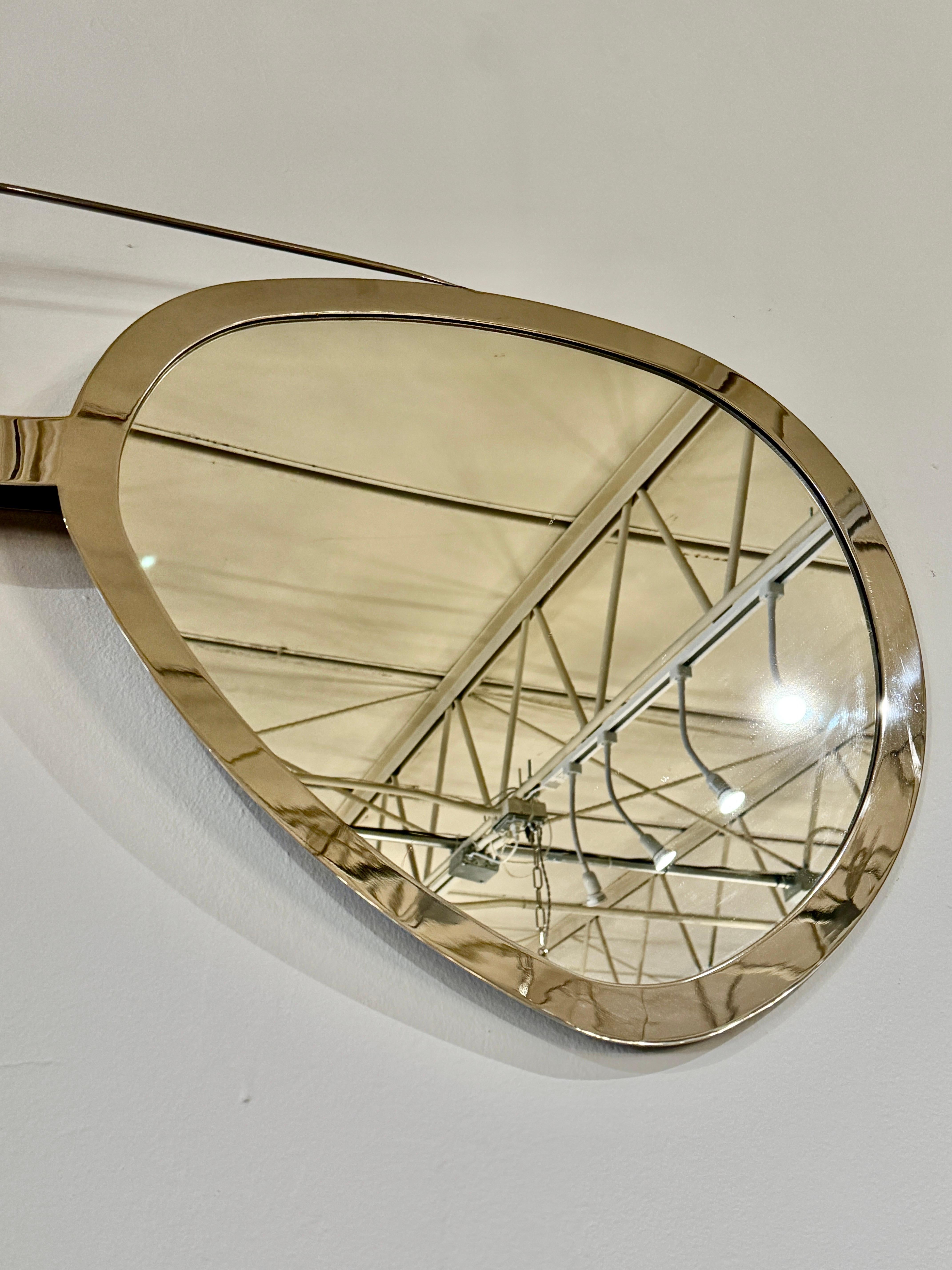 Postmoderne Lunettes de soleil aviateur vintage à monture chromée polie miroir en vente