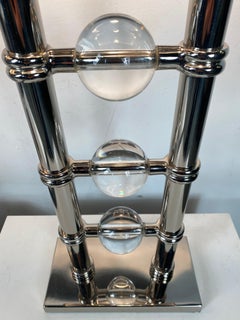 Polished Chrome / Glass Balls Regency Modern Table Lamps