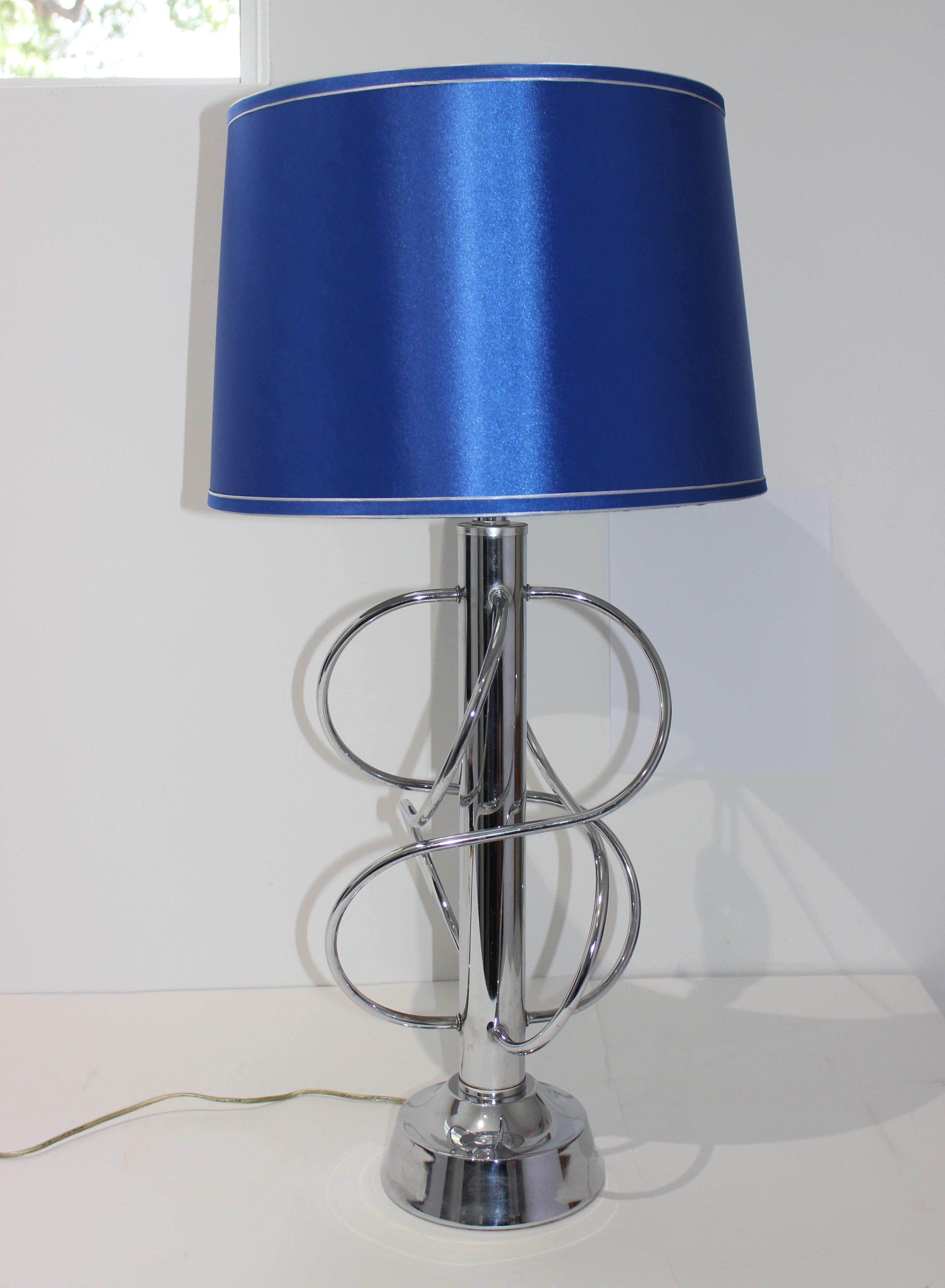 Mid-Century Modern Polished Chrome Lamp in Style of Scolari