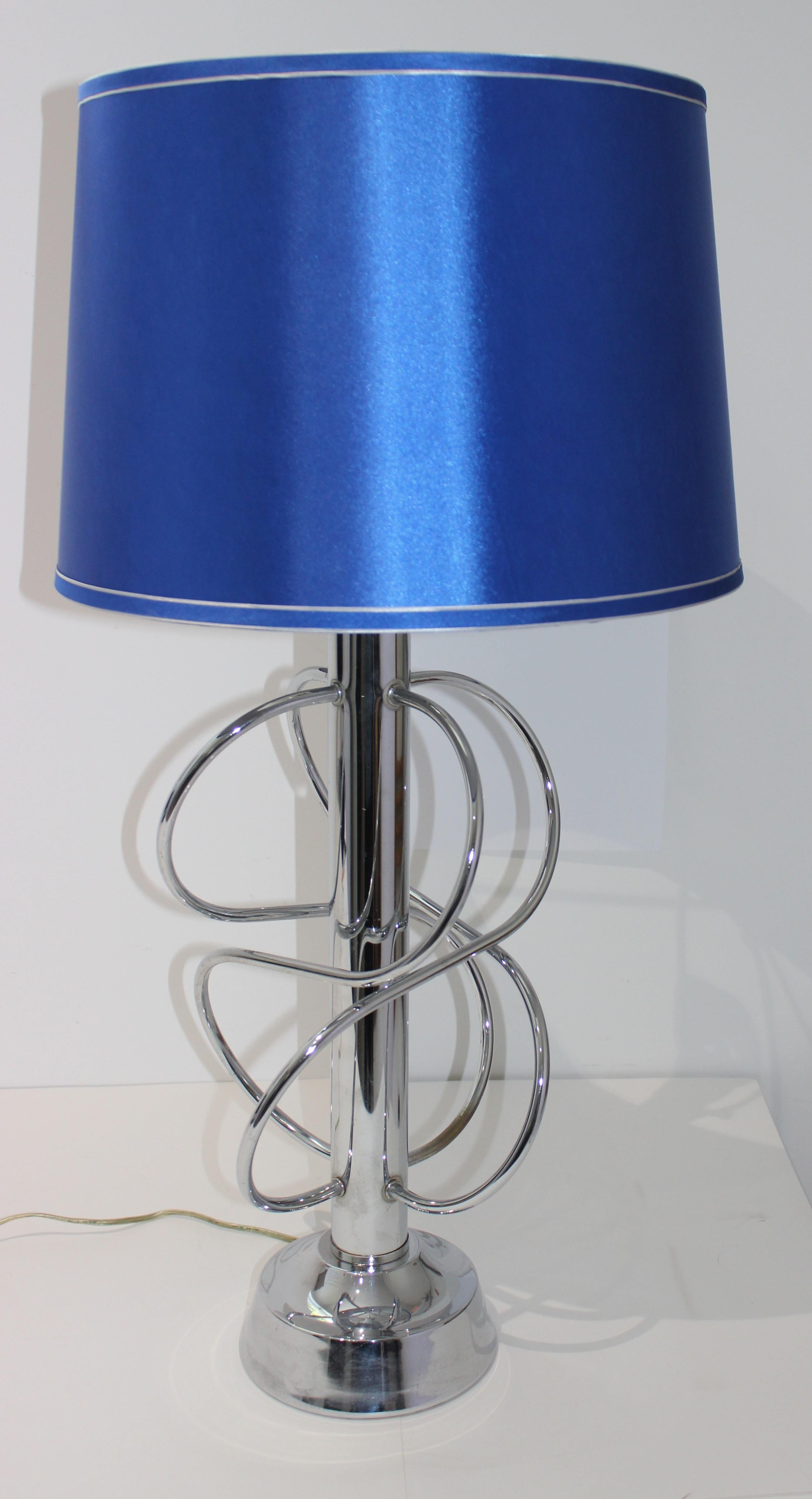 American Polished Chrome Lamp in Style of Scolari