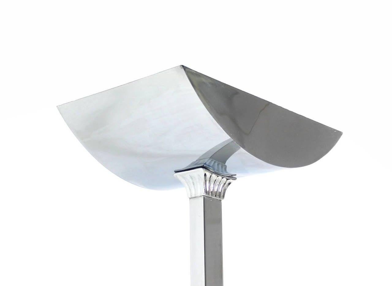 Mid-Century Modern Polished Chrome Mid Century Modern Floor Lamp Torchere Dimer Mint! For Sale
