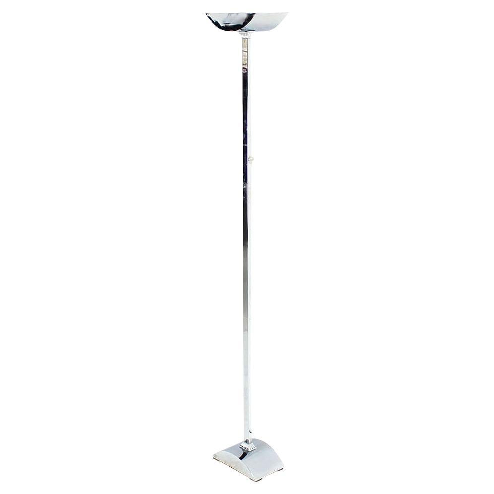 Polished Chrome Mid Century Modern Floor Lamp Torchere Dimer Mint!