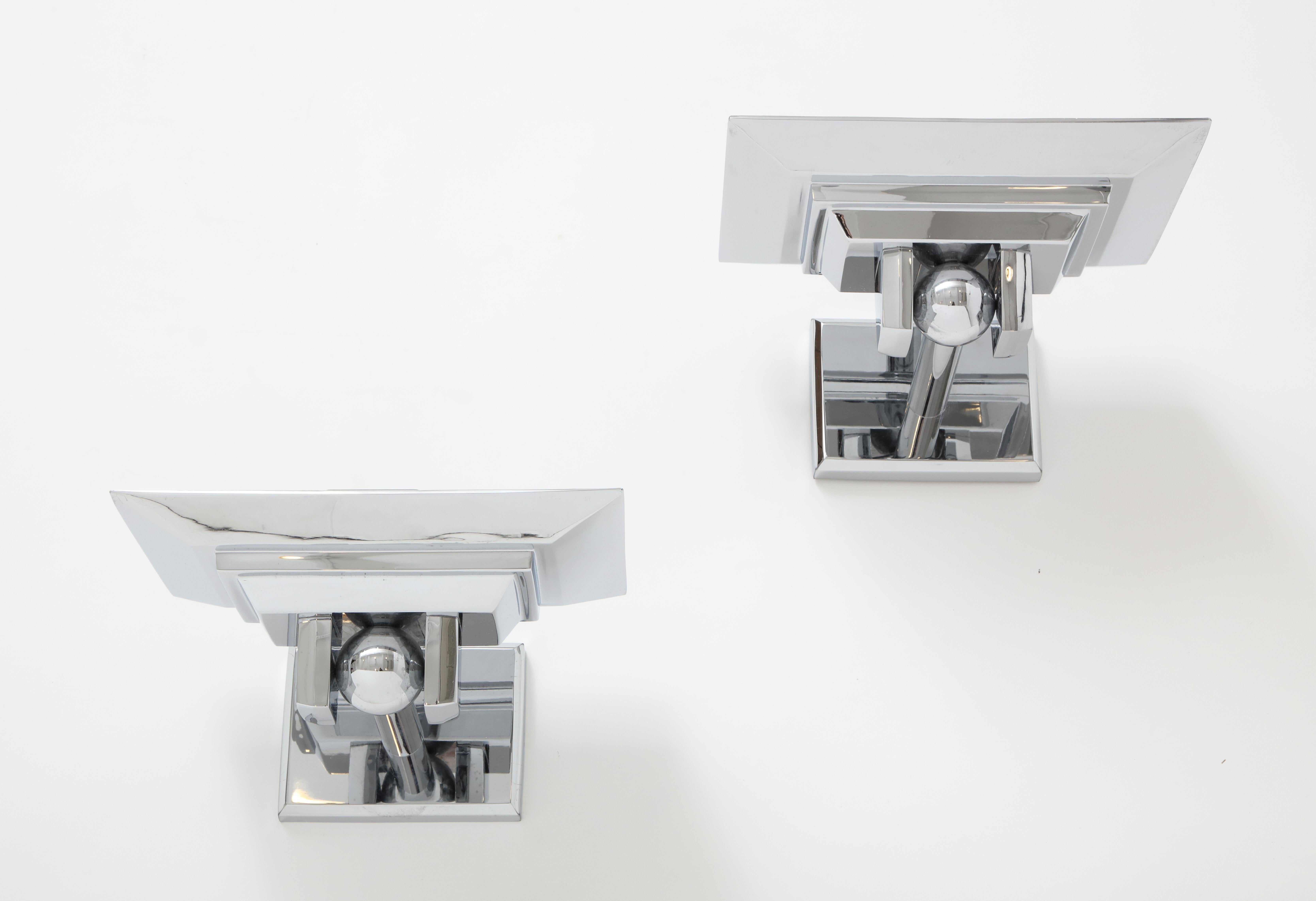Modern Polished Chrome Minimalist Sconces by Boyd Lighting For Sale