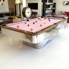 Polished Chrome Pool Table, 1980s USA