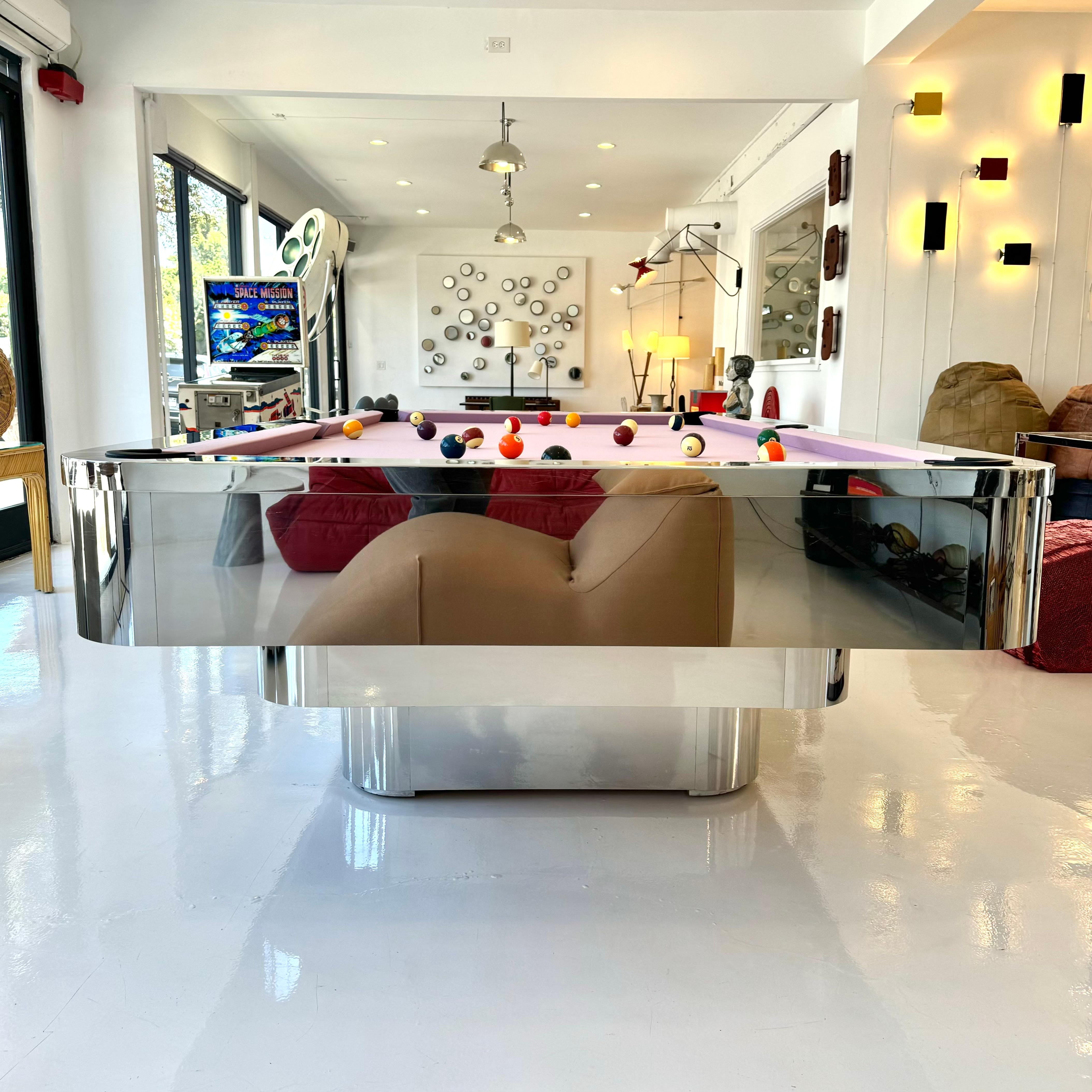 pink chrome pool table