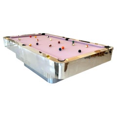 Polished Chrome Pool Table, 1980s USA