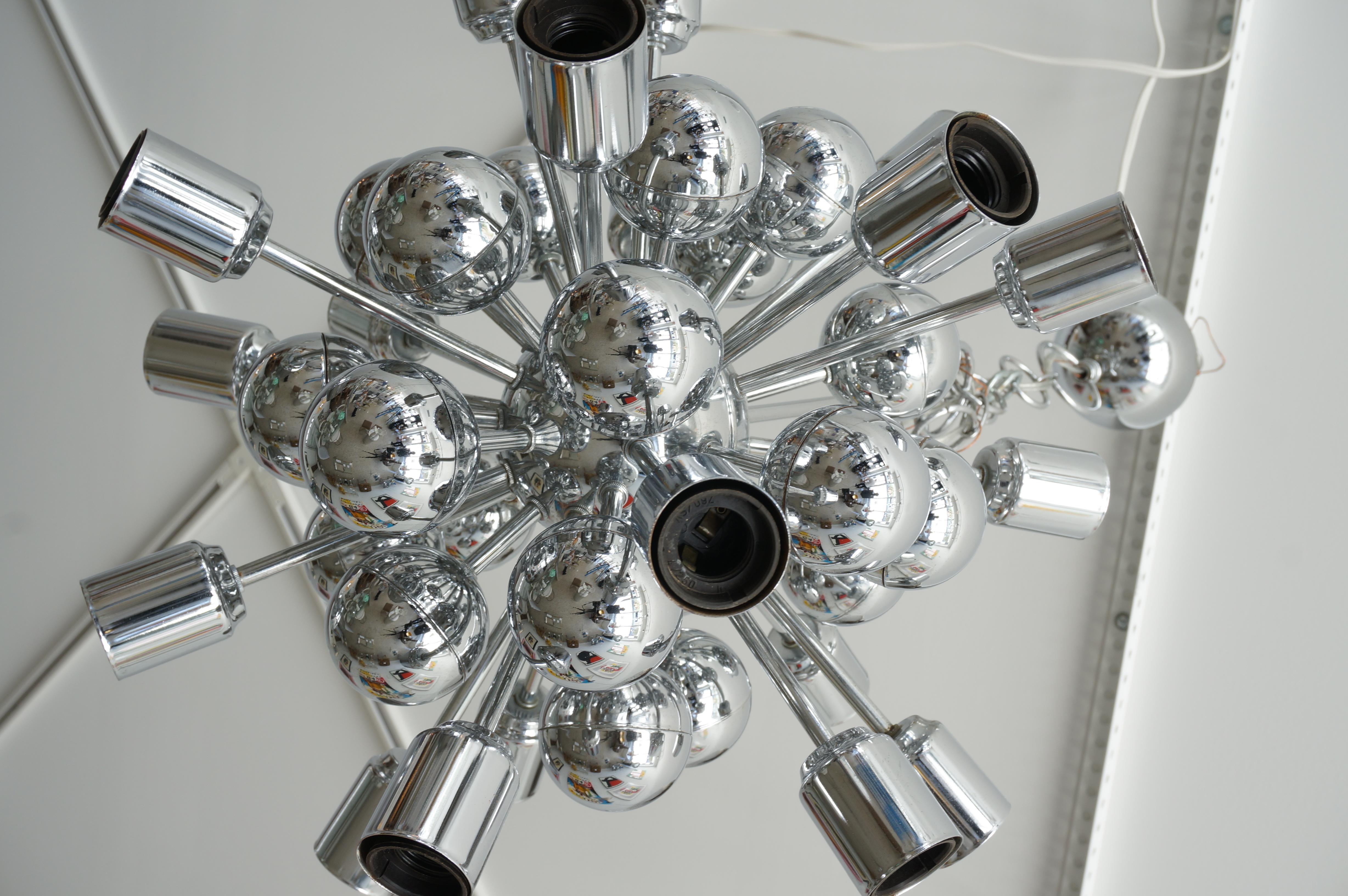 Polished Chrome Sputnik Chandelier by Gaetano Sciolari For Sale 6