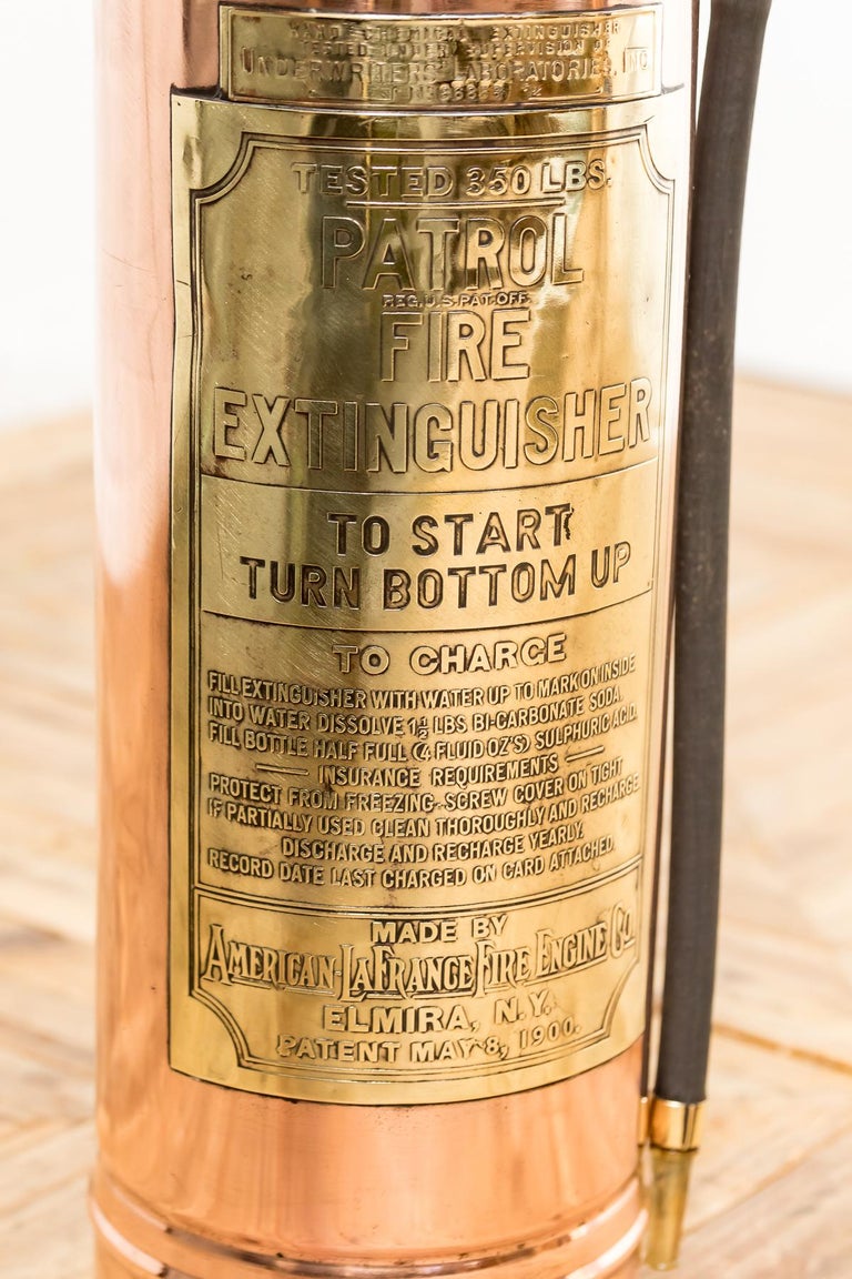 Polished Copper and Brass Fire Extinguisher For Sale at 1stdibs