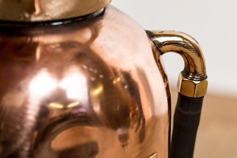 Polished Copper and Brass Fire Extinguisher For Sale at 1stdibs