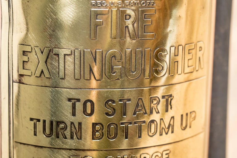 Polished Copper and Brass Fire Extinguisher For Sale at 1stdibs