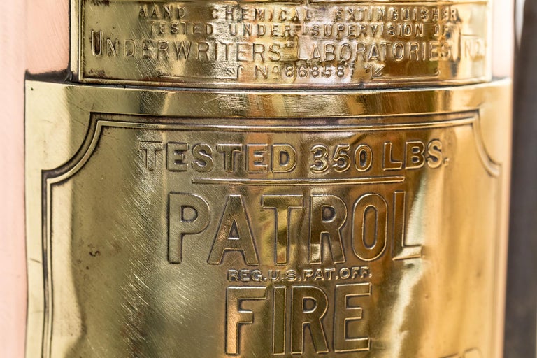 Polished Copper and Brass Fire Extinguisher For Sale at 1stdibs