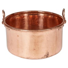 Polished Copper Cauldron with Double Handles