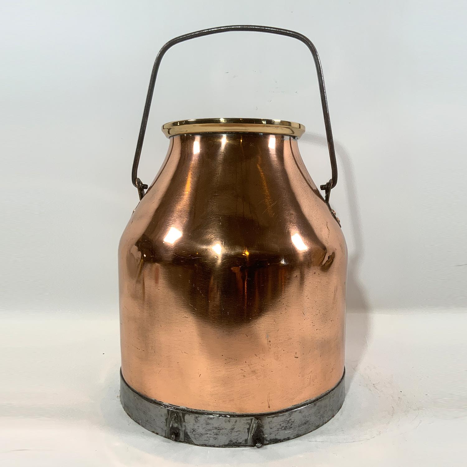 English Polished Copper Cream Pail For Sale