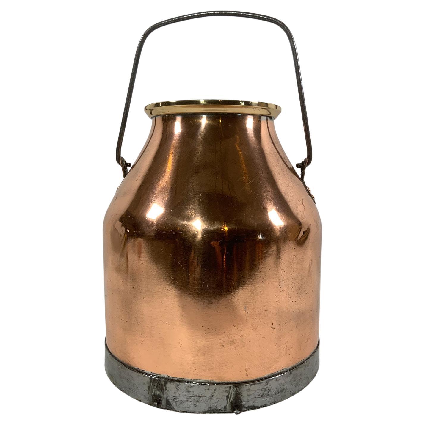 Polished Copper Cream Pail For Sale