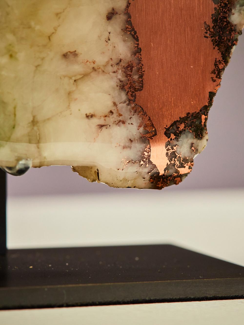 Polished copper quartz with green accents For Sale 7